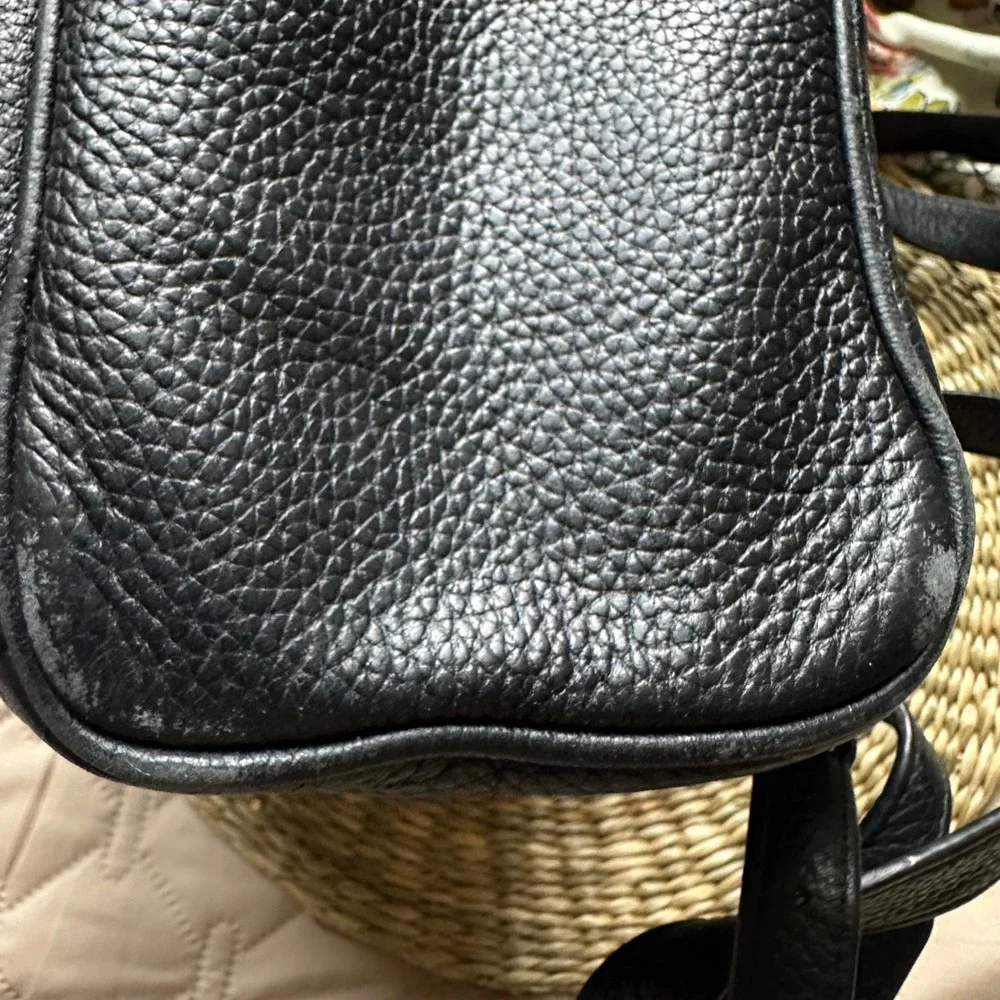 Michael Kors Abbey Large Backpack Black Pebbled Leather Gold Tone Hardware Bag
